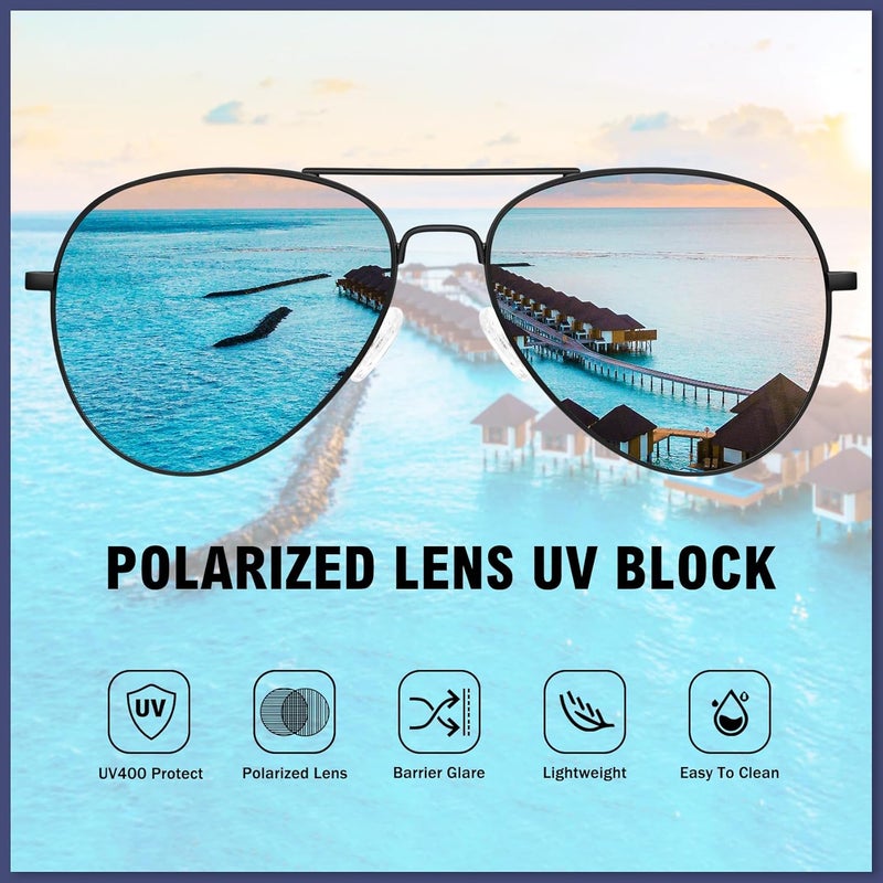 WOWSUN Classic Polarized Aviator Sunglasses for Women Men - Image 4